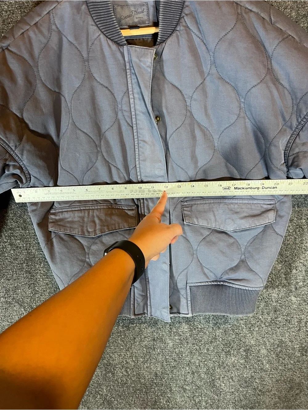 Quilted Bomber Jacket - Dusty Blue